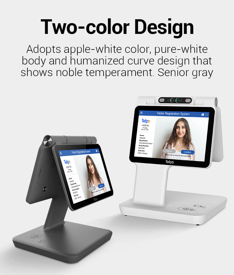 Identity Verification Biometric Device D2 Telpo has white color gray color options