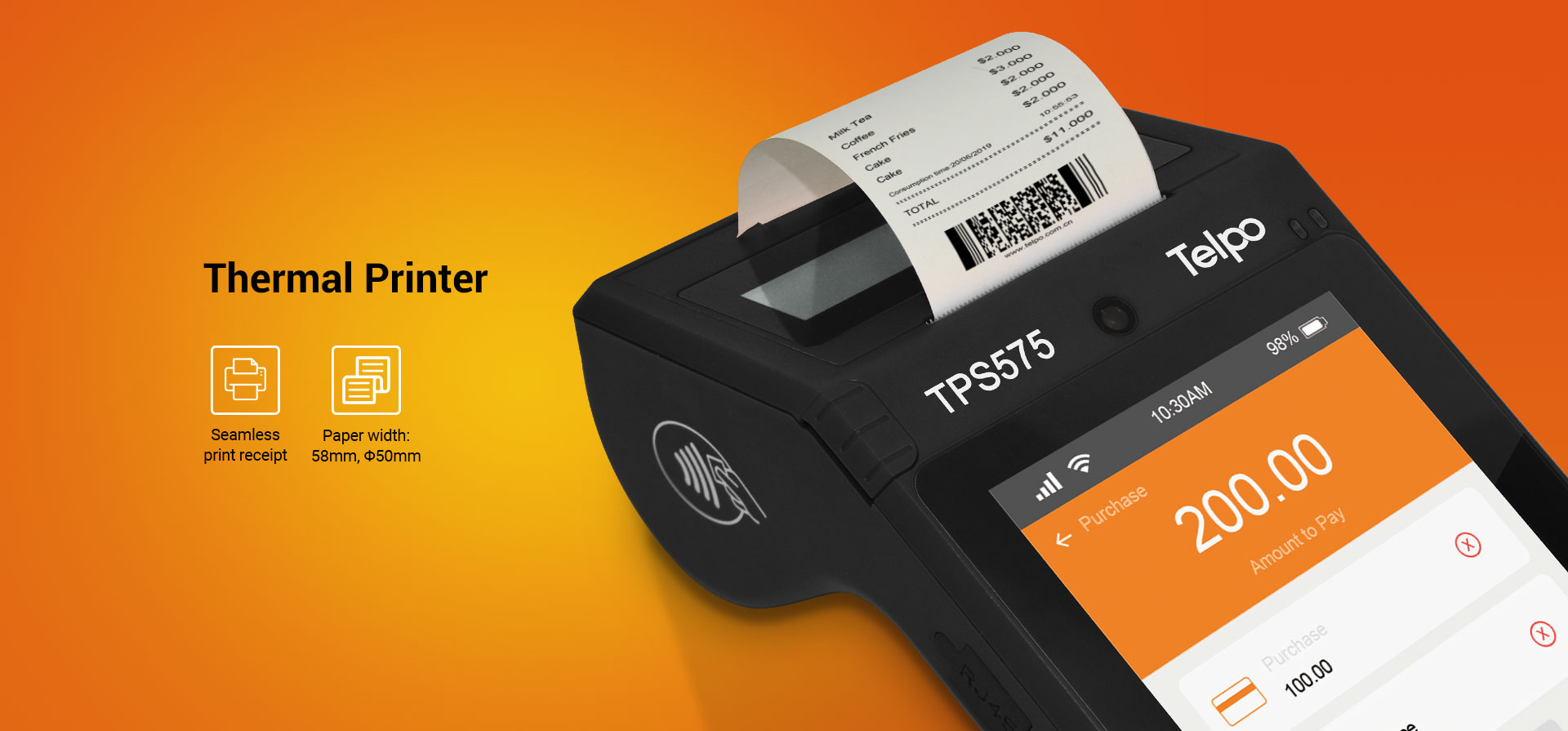  58mm receipt thermal printer desktop device