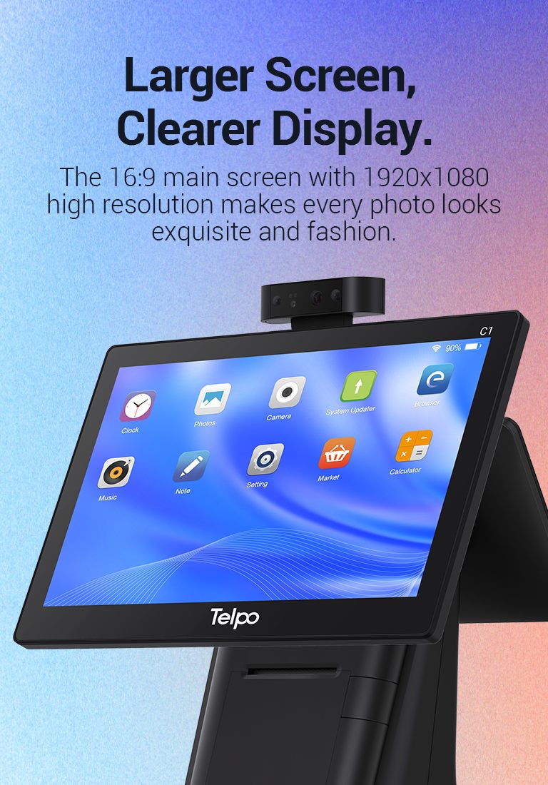 Dual screen and single screen POS machine