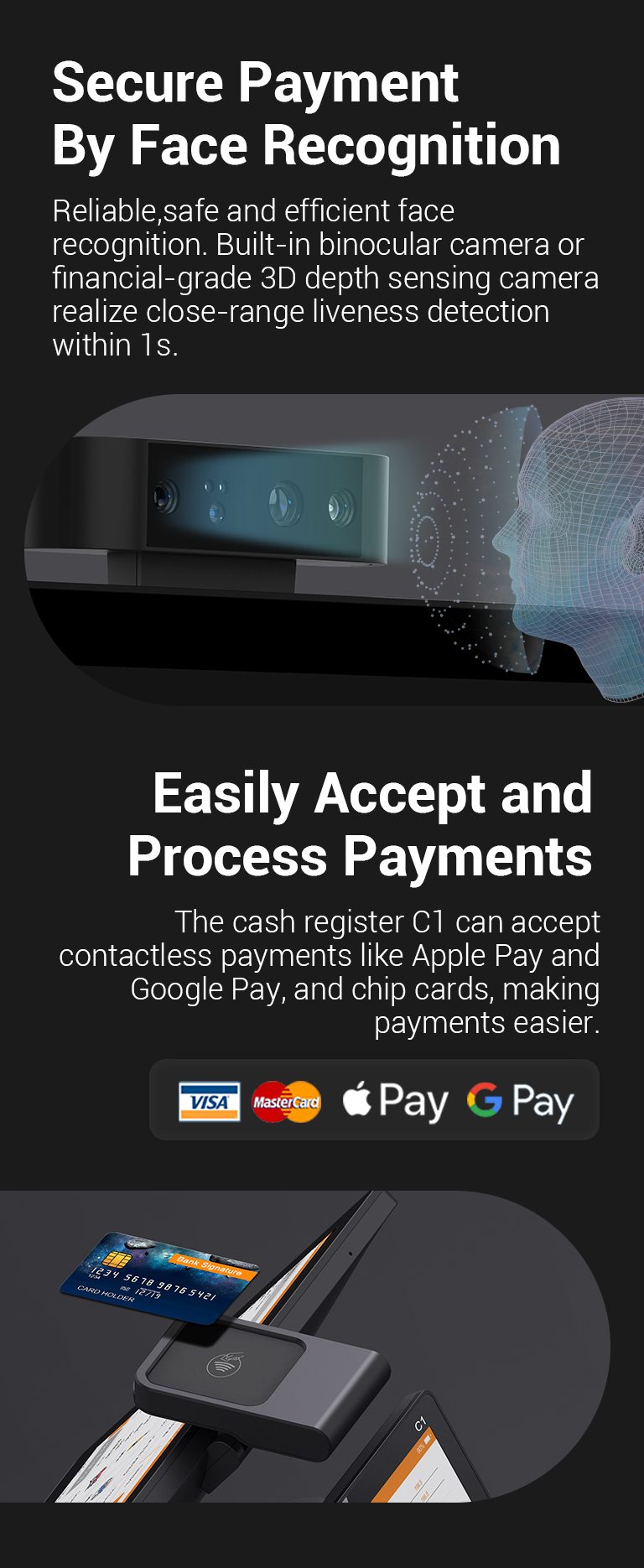 Android Point of sale machine C1 for restaurant