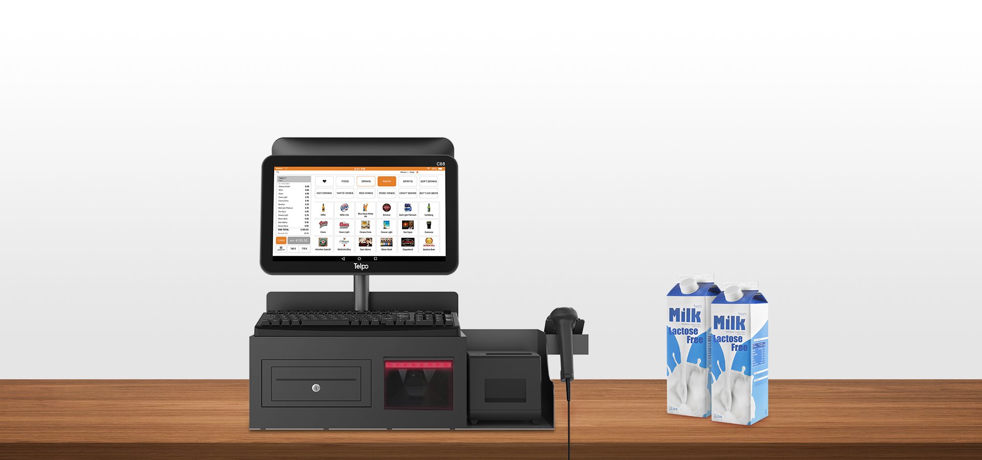 Telpo C68 integrated cash register counter Tidy counter