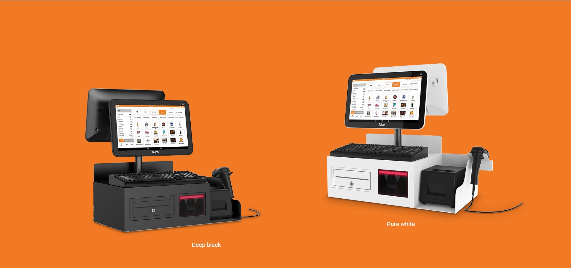 Telpo C68 integrated cash register black or white