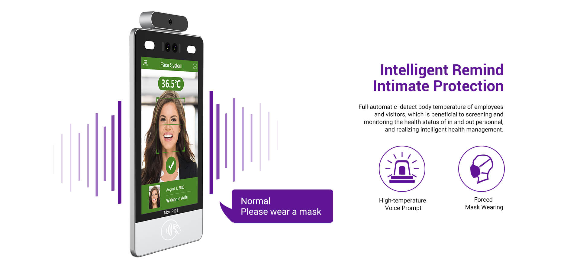 Intelligent Voice prompt temperature screening terminal