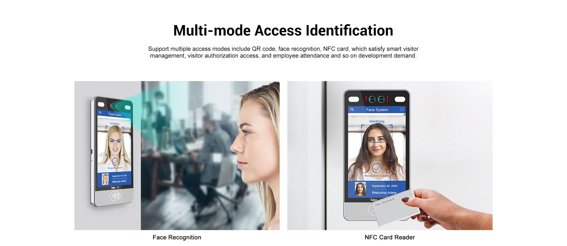 HID card reader and Facial scanning machine F8 Telpo