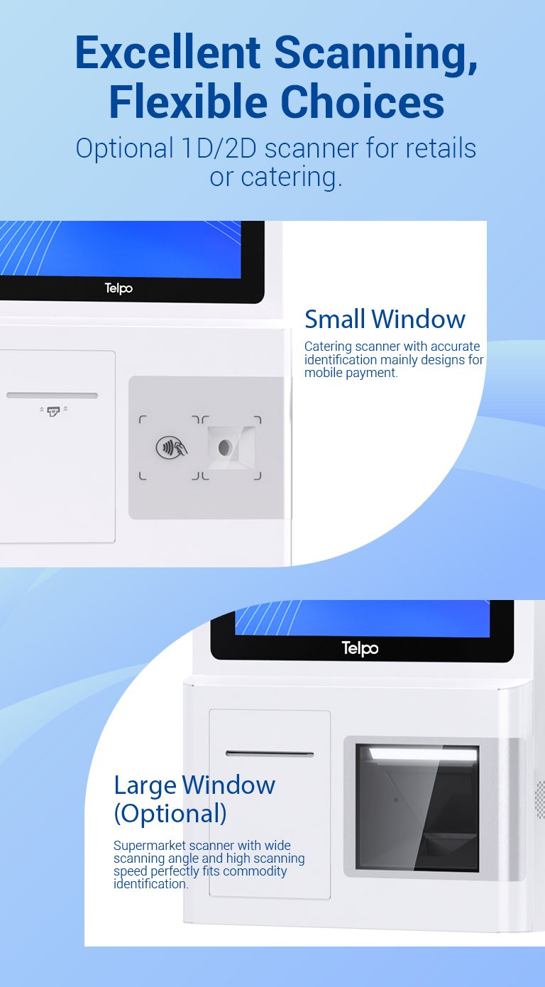 android kiosk machine with QR-code scanner for goods