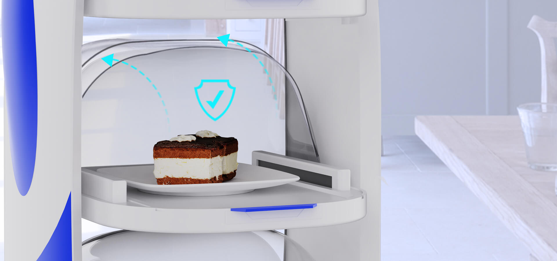 Robot waiter for hygienical foof delivery