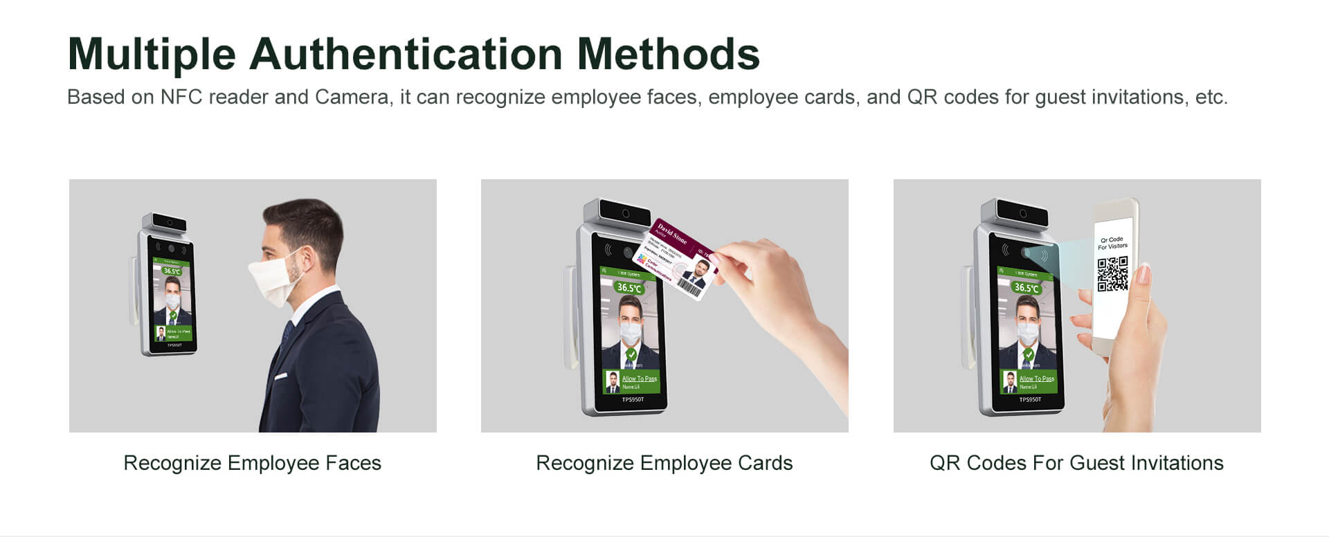 NFC QR-code and Face Access control tablet TPS950T
