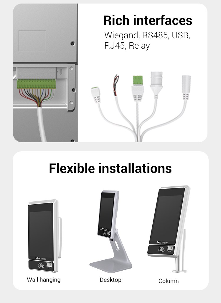QR code Attendance and Access Control machine TPS980