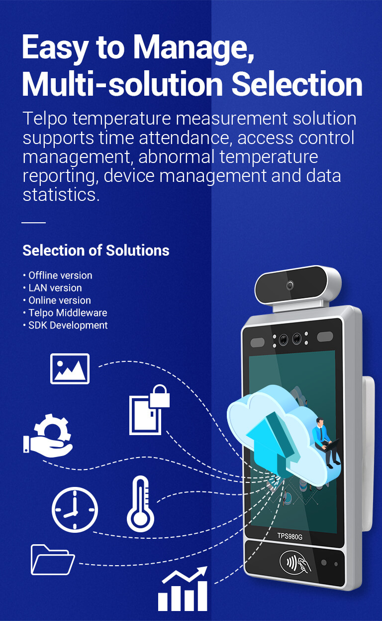 Video and audio intercom F10T access control terminal with temperature screening